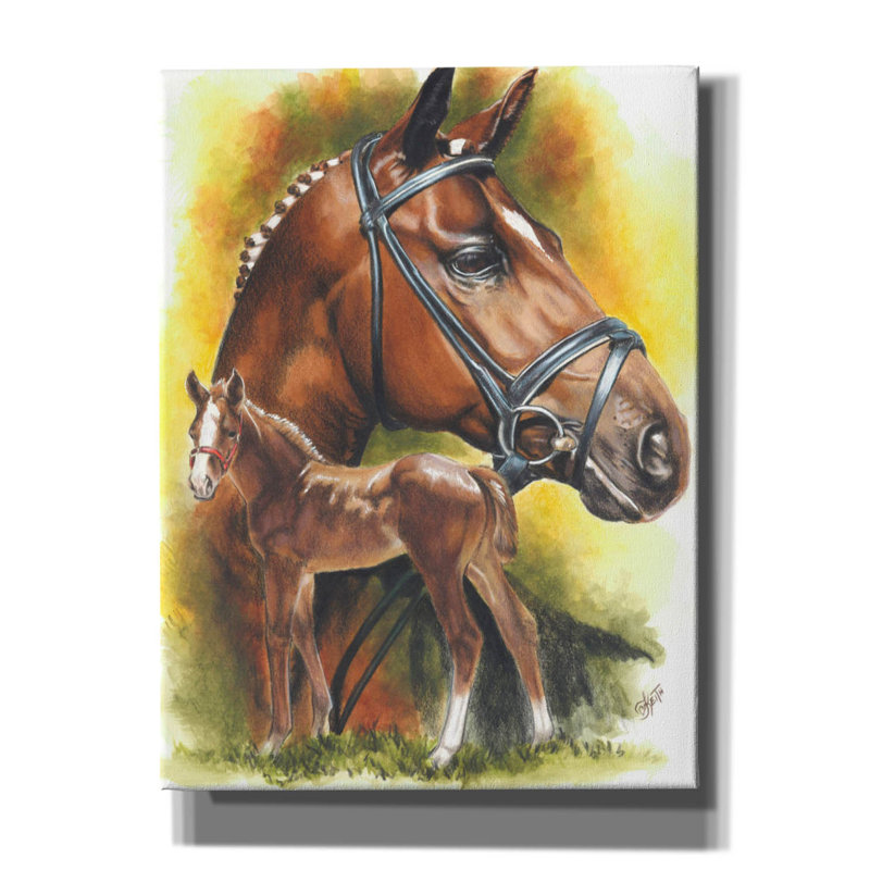 «Danieljames Trakehner» sur toile par Barbara Keith, H 16 po x l 12 po x P 0,75 po