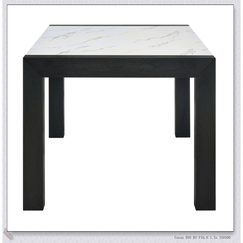 Ensemble de salle à manger 6 pièces avec table en faux marbre, chaises rembourrées et banc, conception moderne pour une expérience culinaire élégante