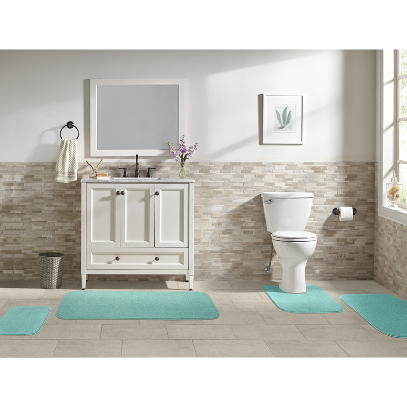 Tapis pour salle de bain Heffingen, Écume de mer unie