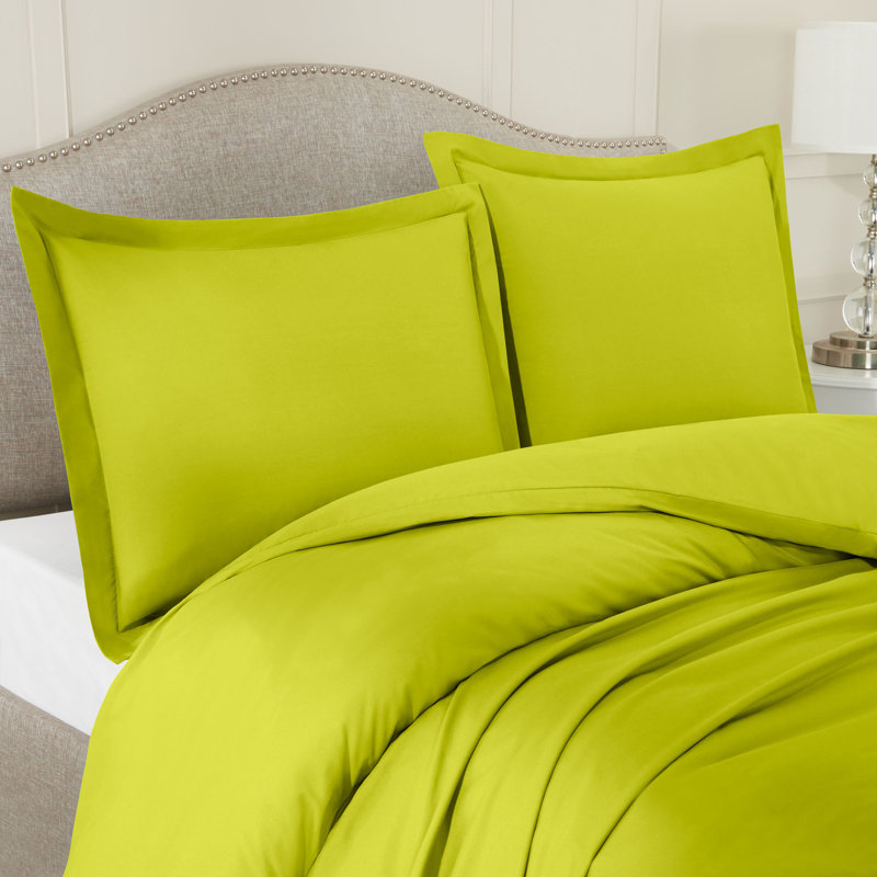  Ensemble de housse de couette ultra-doux, Vert jardin, Housse de couette double + 2 taies décoratives