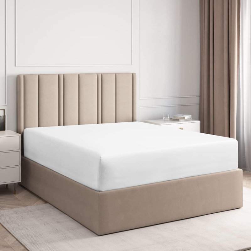 100% Cotton Fitted Sheet Only, 400 Thread Count Hotel Luxury Bedding, Soft & Breathable, Deep Pocket 8–16 Inch Mattress Fit