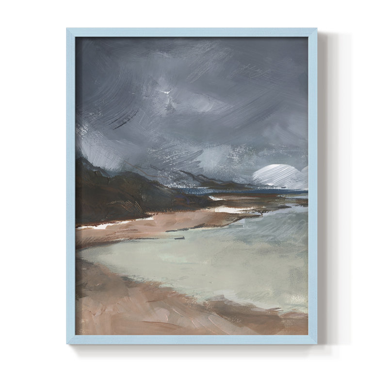Sea Glass Storm II, reproduction encadrée - bois massif, Bleu, H 10 po x l 8 po