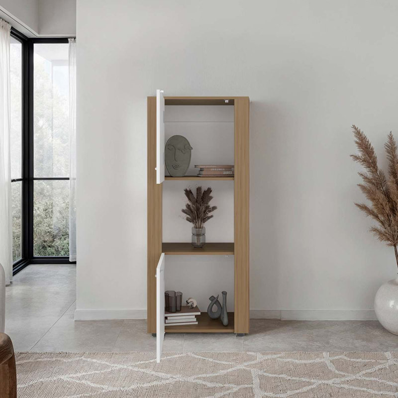 Natural Oak Vertical Storage Cabinet
