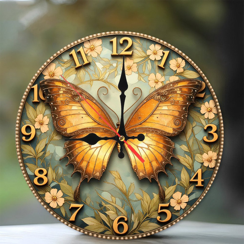 Horloge murale papillon