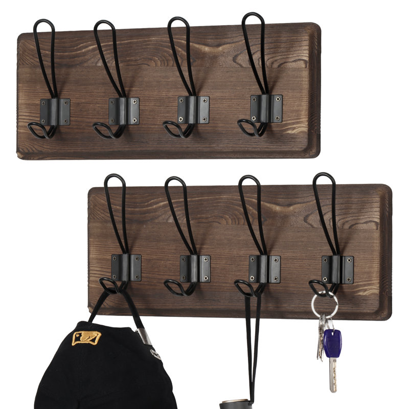 Arrain Solid Wood Wall 4 - Hook Wall Mounted Coat Rack