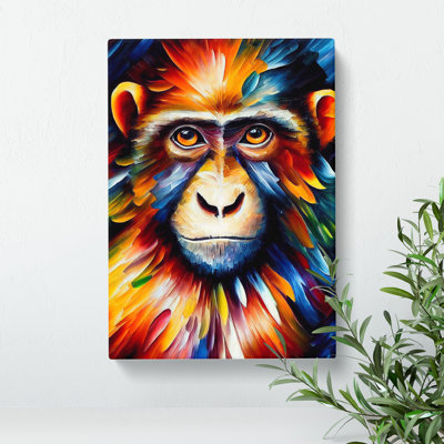 Monkey Portrait No.5 - Wrapped Canvas Graphic Art