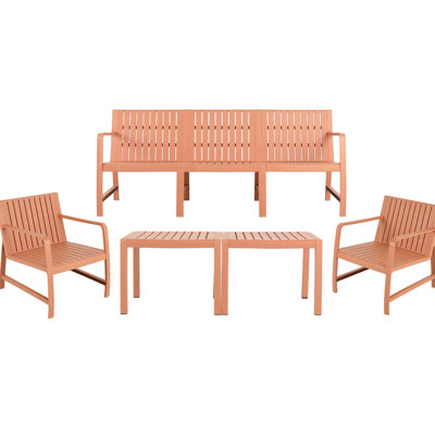5 Patio Furniture - Apricot Brown, 3 , 2 Chairs, Coffee Tables, Rust , Polypropylene, Waterproof, Space, / Indoor/outdoor Brown Frame, Quick Assembly, Smart Design