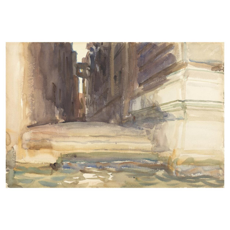 La calle della Rosa avec le Monte di Pietà de Venise par John Singer Sargent - Estampe numérique, H 32 po x l 40 po