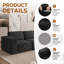 Modular Corduroy Boneless Sofa With 2 Ottomans, No Assembly Required, With High Rebound Sponge-132209312-132209316