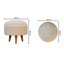 Feurstein 45cm Wide Round No Pattern Footstool Ottoman