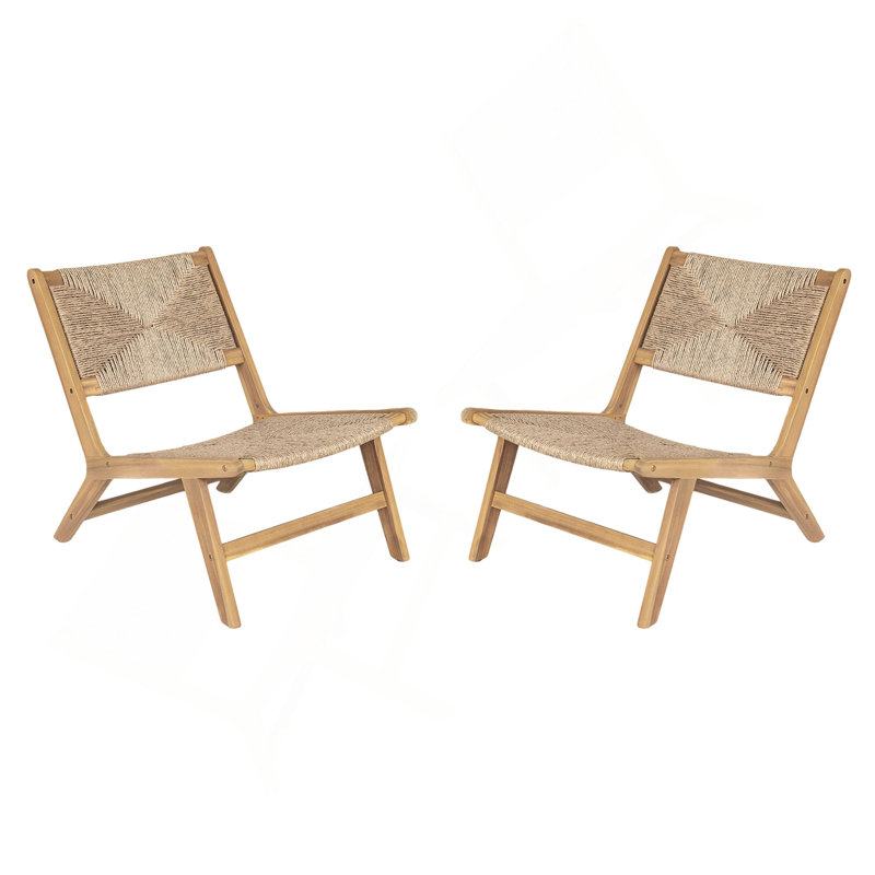 Chaise longue sans accoudoirs en bois d'acacia