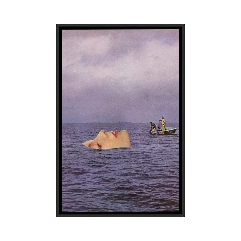 Richard Vergez " Undercurrent " by Richard Vergez, 26" H x 18" W x 1.5" D, Black Framed Canvas, No Mat