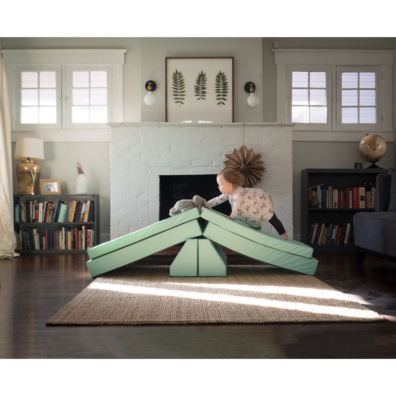 Blocksy Play Couch in Mint Wipeable Fabric Designed for Active and Imaginative Play, Mint