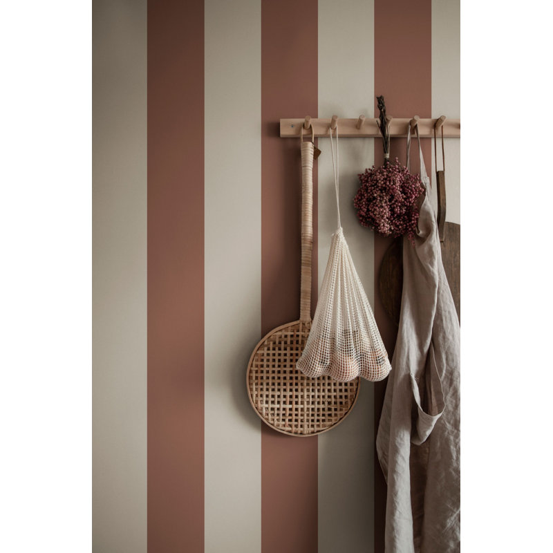 Jordnara Striped Matte Wallpaper Roll by Studio Sandberg, Burgundy