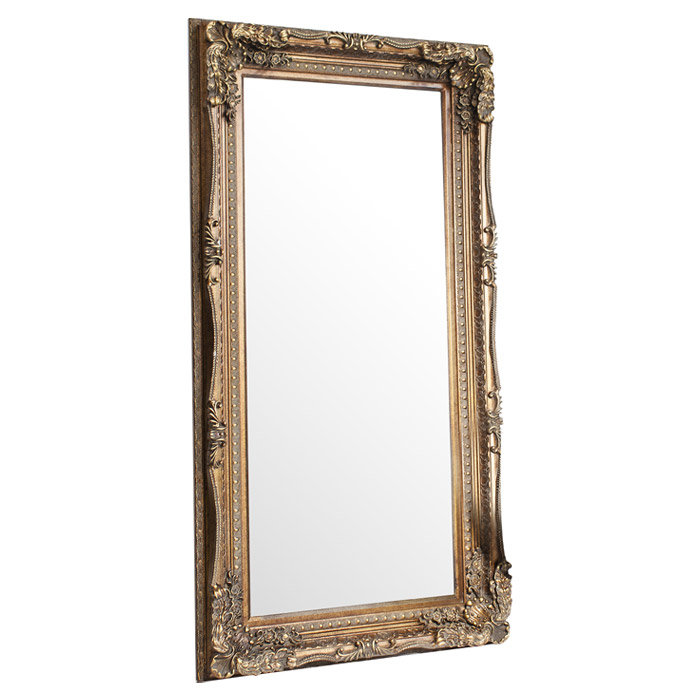 Lapeer Wood Flat Mirror, 177cm H x 91cm W x 12cm D, Gold