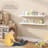 Floating Nursery Shelf Set Of 2, 36 Inch Scalloped Kids Book Display Ledge For Wall, Reinforced Wood Frame For Bedroom And Playroom Organization