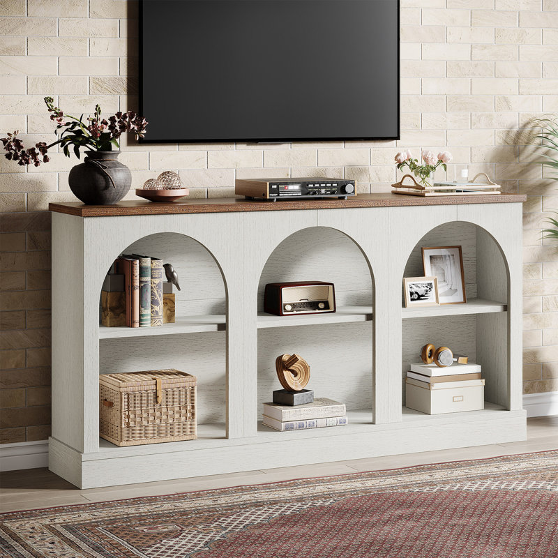 Tv Stand For Tvs Up To 65", Brown & White