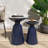 Serenita Outdoor Iron Side Tables With Flared Design, Set Of 2-791180994