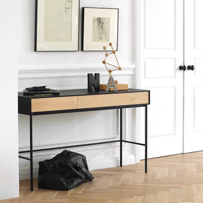 Modern Minimalist Console Table With 2 Drawers