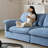 Retro Washable Double-Arm Soufflé Straight Sofa-935549017