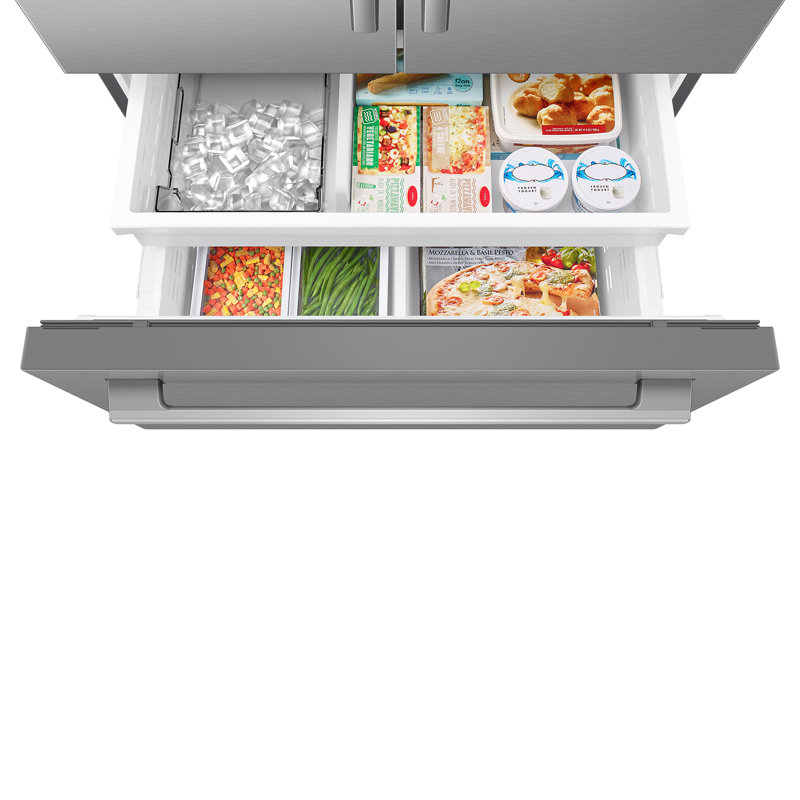 Samsung Bespoke AI 24 cu. ft. Counter Depth 3-Door French Door Refrigerator with Zero Clearance Fit & Dual Auto Ice Maker in Stainless Steel