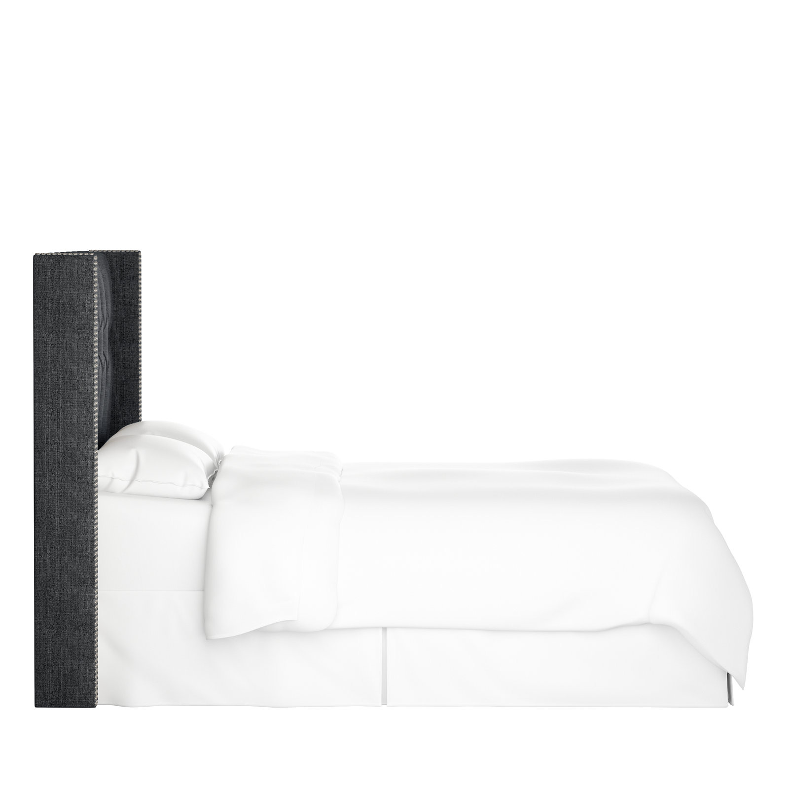 Knighten Upholstered Headboard, Full, Classic Linen Black