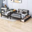 Lit superposé simple sur 3 tiroirs avec tablettes Goldean par Harriet Bee-1448756143