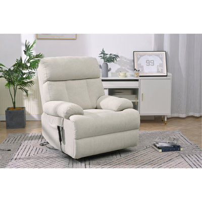 Fauteuil inclinable électrique surdimensionné pour personnes âgées, fauteuil inclinable électrique en tissu pour personnes âgées, sièges de cinéma maison, fauteuil inclinable avec télécommande, poche latérale, siège spacieux (gris clair)