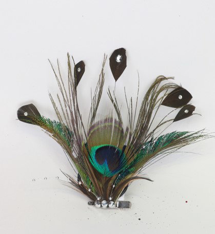 Peacock Ocelli Feather Clip-On Christmas Ornament -6"