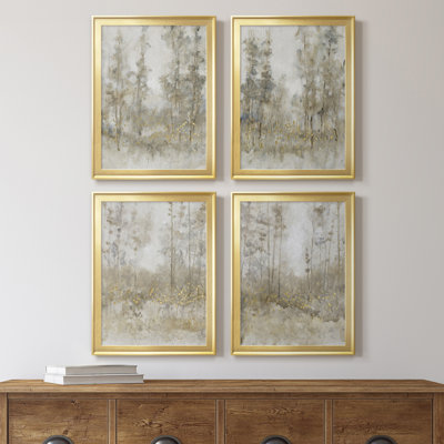 " Thicket Of Trees I " 4 - Pieces Painting Print