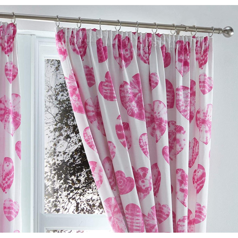 Tie Dye Hearts Room Darkening Curtain