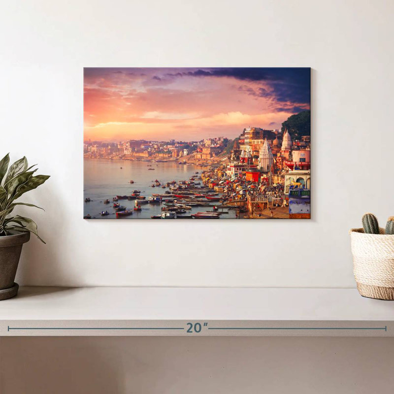 Hannes Varanasi Sunset Skyline, 8" H x 12" W
