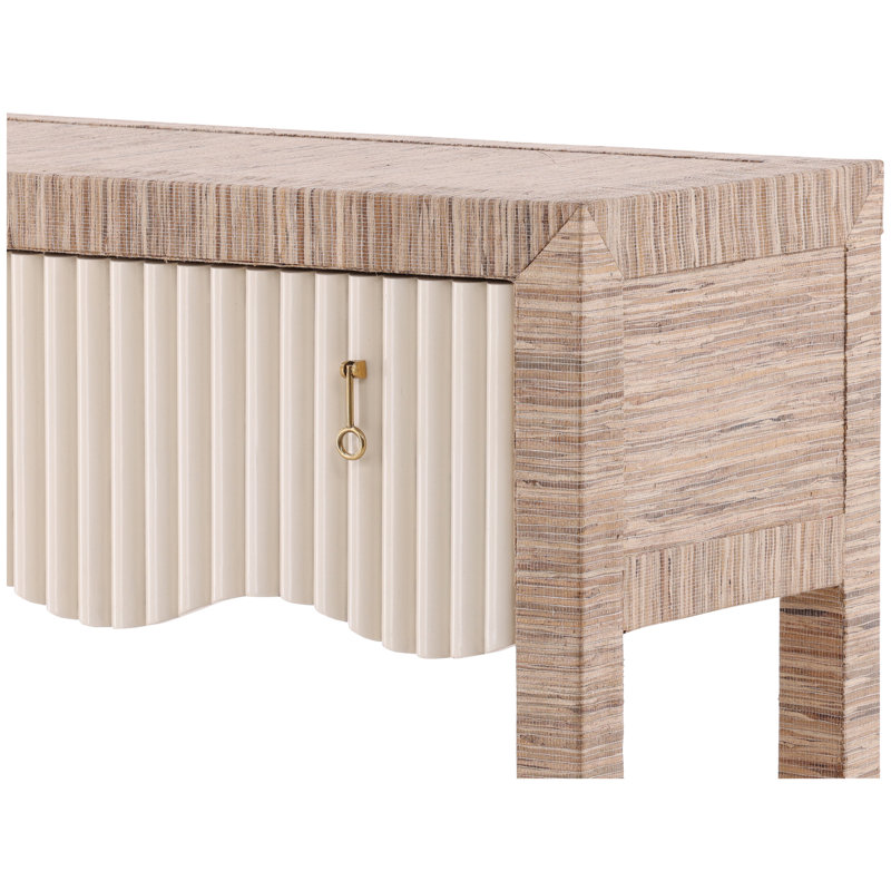  Abrams Mahogany & Gold Console Table, Brown