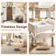 Banc de rangement rembourré avec deux coussins et accoudoirs, banc de bout de lit capitonné pour le salon, la chambre à coucher et le vestibule-458829943
