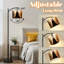 Lampe sur pied à arc avec abat-jour réglable Ours brun, forêt, ours, arbres, brume, faune, debout, lampe sur pied, 3 couleurs, température, intensité variable, grand mât avec interrupteur au pied pour la chambre à coucher