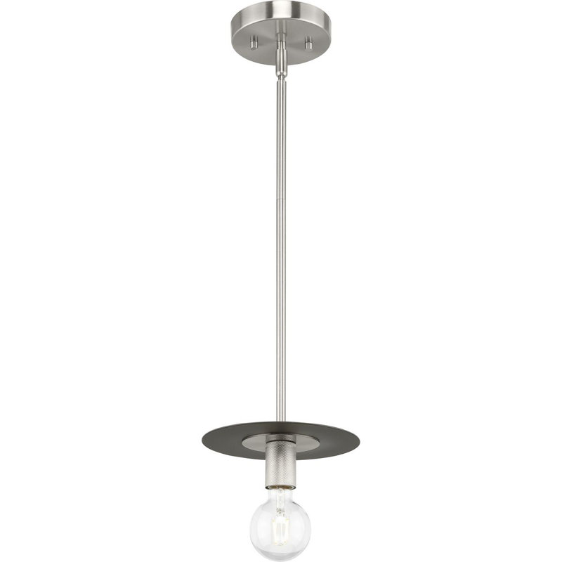 Luminaire suspendu simple à 1 lumière Gramercy, Nickel brossé
