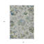 Tapis intérieur lavable floral bleu marine et bleu denim 8 pi x 10 pi taupe