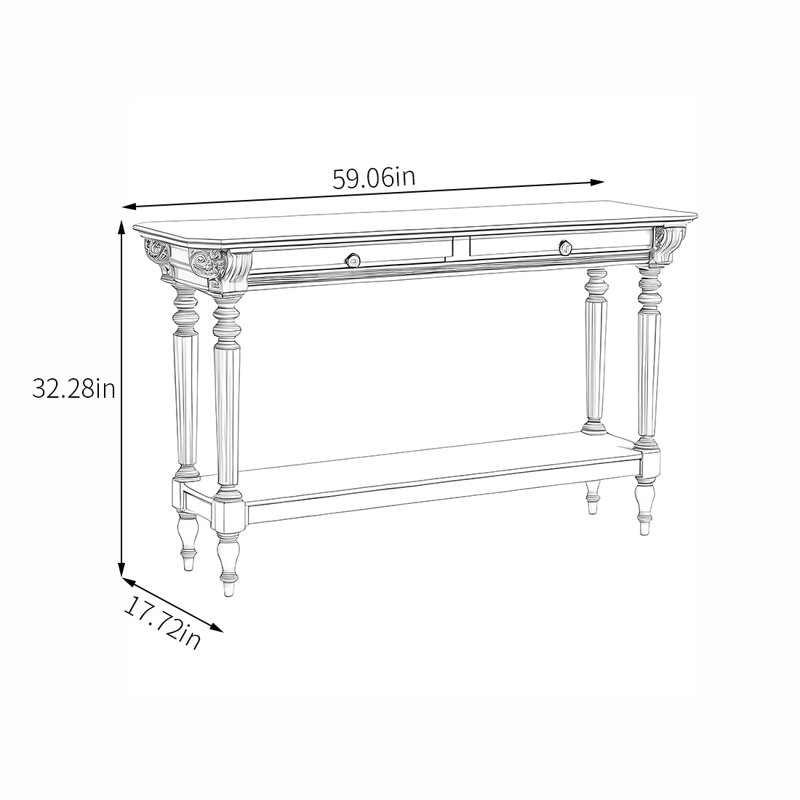 Davy, Burlywood, H 32,28 po x l 59,06 po x P 17,72 po