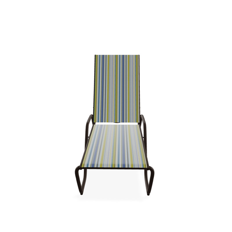 Outdoor Rust-Resistant Metal Chaise Lounge, Textured Kona, Coastline