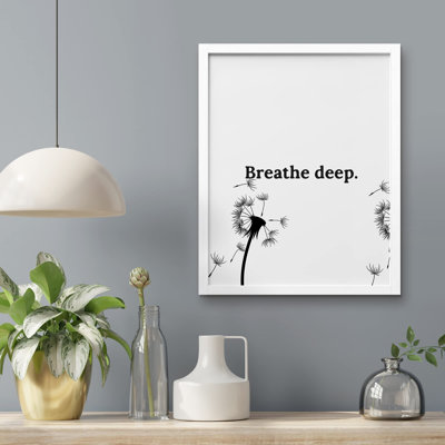 «Breathe Deep Dandelion Text» sur papier