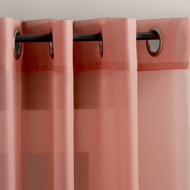 Panneau de rideau simple diaphane avec œillets - Basics by Wayfair ™, L 59 po x L 63 po, Coquille d'oeuf