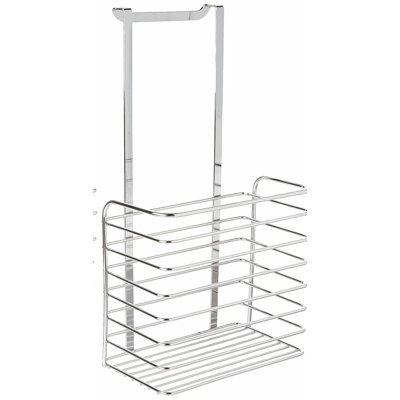 VersaCaddy Chrome: Multipurpose Over Cabinet Door Organizer for Kitchen, Wine, Bathroom, and Cleaning Supplies