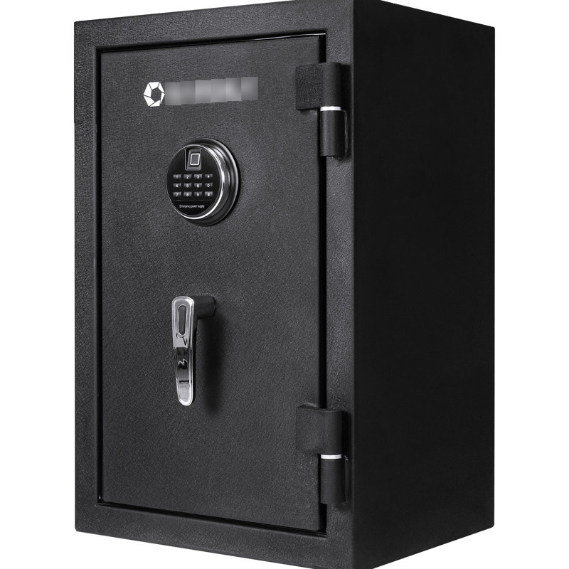 Coffre-fort ignifugé de 2,02 pieds cubes avec rangement de 160 empreintes digitales distinctes, résistance biométrique et tablettes réglables.