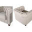 Fauteuil Chesterfield en lin touffeté de 47 po Darnee