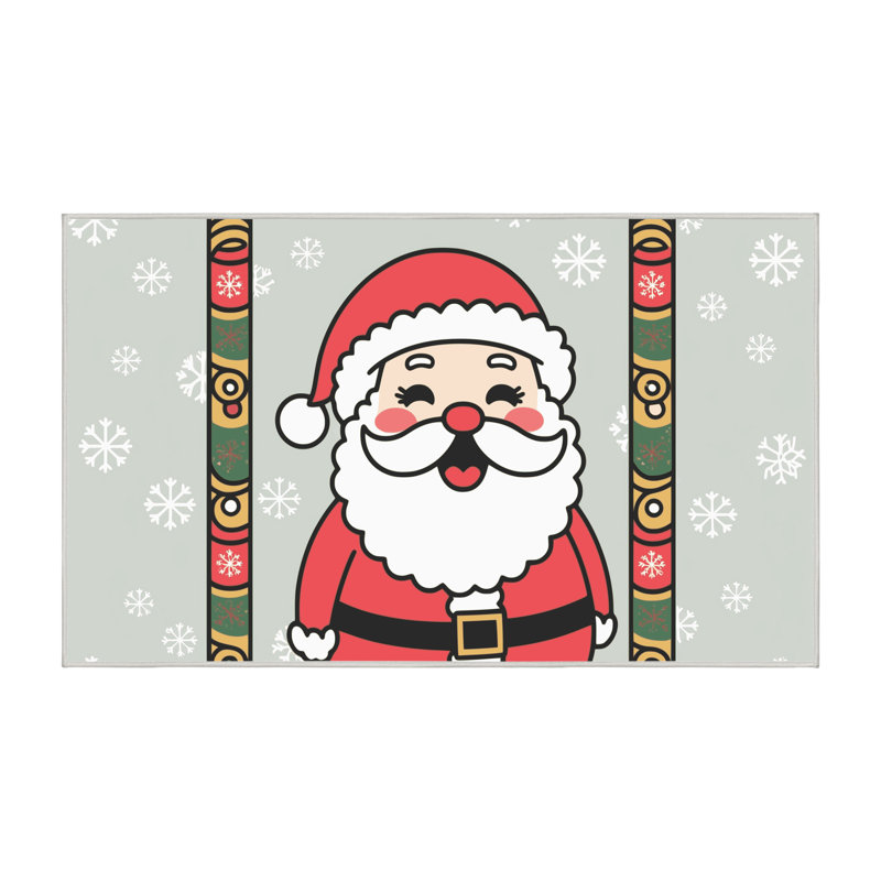 Tapis de vacances d'hiver de Noël lavable The Holiday Aisle®, Rectangle 6 pi x 9 pi