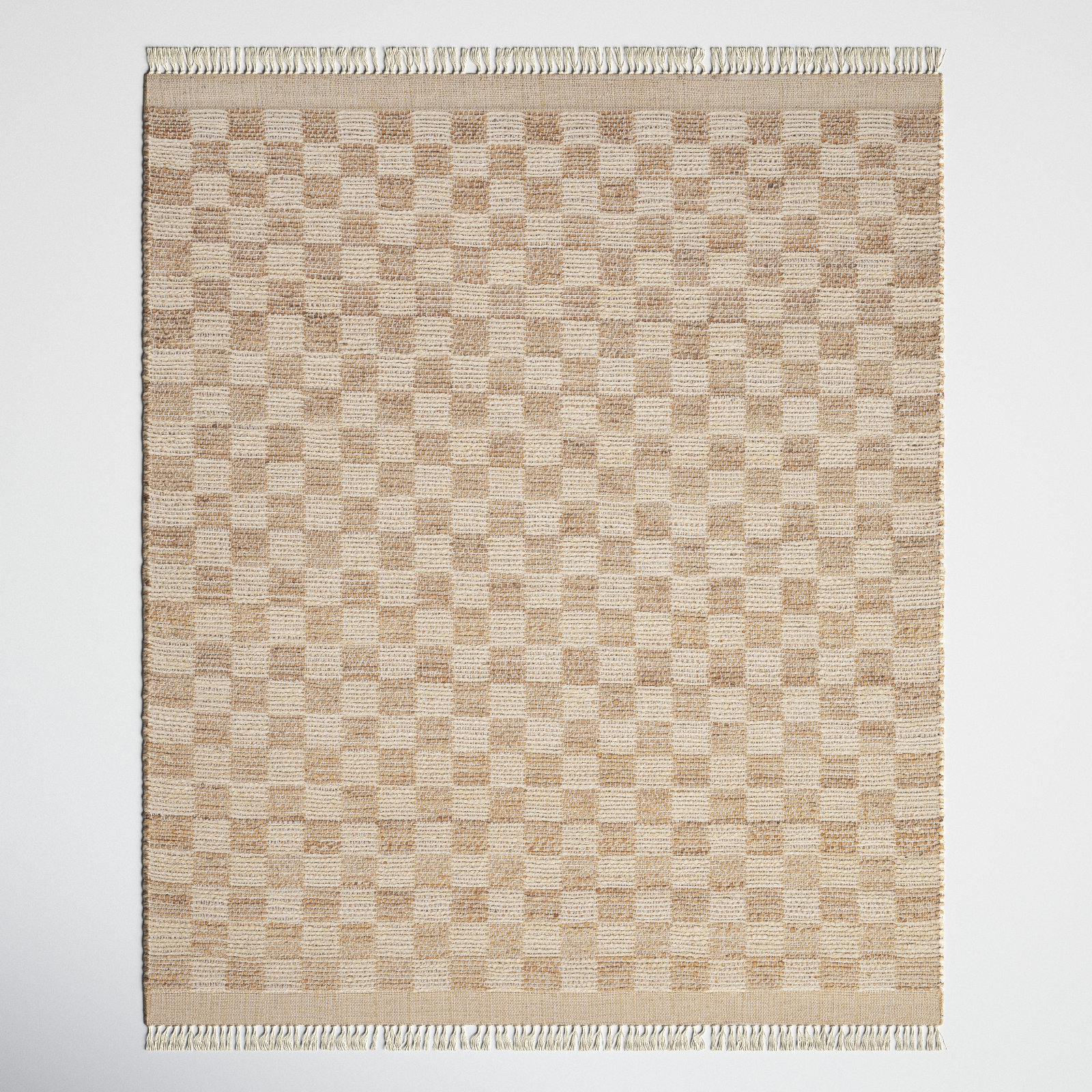 Tali Hand-Woven Checkered Jute Rug, Rectangle 12' x 15'