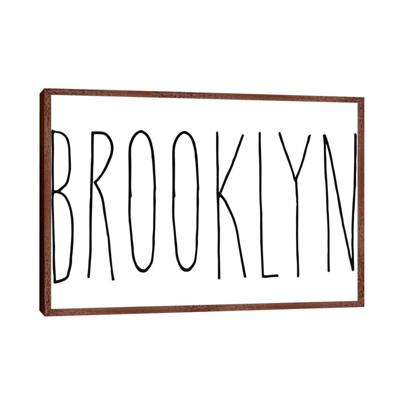 Brooklyn by Mirano - Print on Canvas, 101.6cm H x 152.4cm W x 3.81cm D, Classic Brown Wood Framed