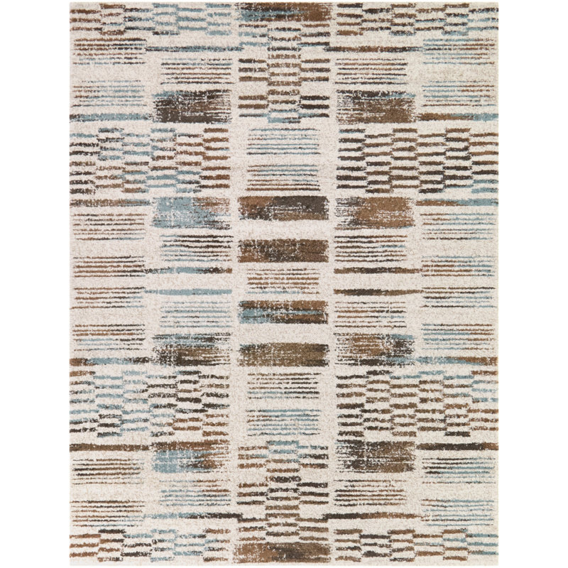 Belli Cream Modern Geometric Area Rug, Rectangle 7'10" x 10'