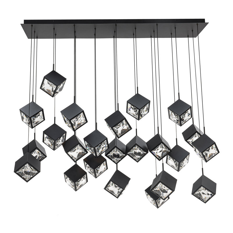 Ice Cube 23 - Light Linear Pendant, Black