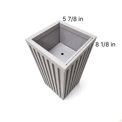 Square Grove Column Planter - Grey Brown